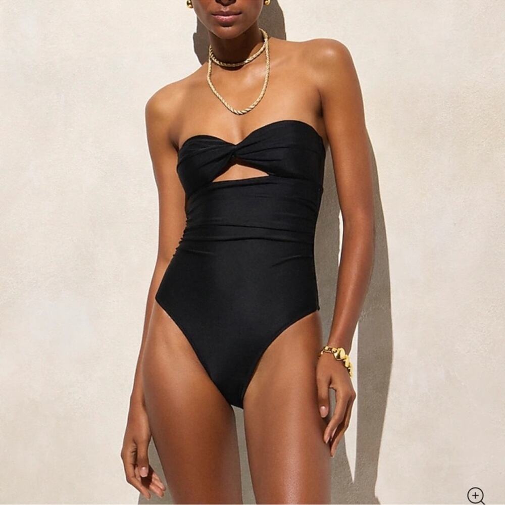 J.Crew Gemma ruched bandeau cutout one-piece